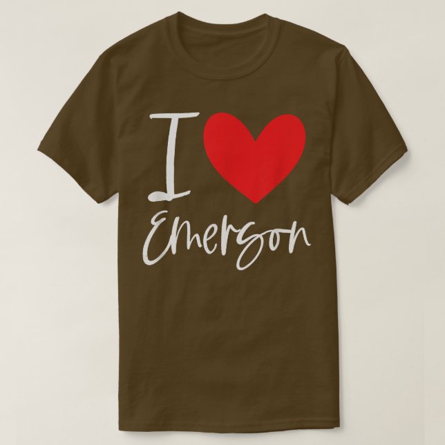 Camiseta Eu Amo Emerson Name Personalizar Menina Mulher BFF (Frente do Design)