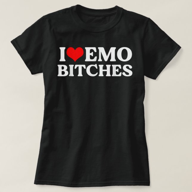 Camiseta Eu Amo Emo Bit.ches (Frente do Design)
