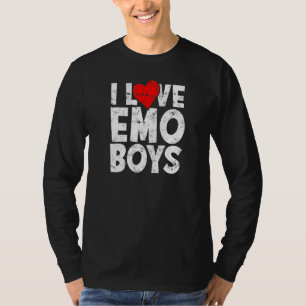 Camiseta Eu Amo Emo Boys Coração Homens Encantados Mulheres
