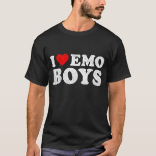 Camiseta Eu Amo Emo Boys Red Heart Namorado Outfit I Heart