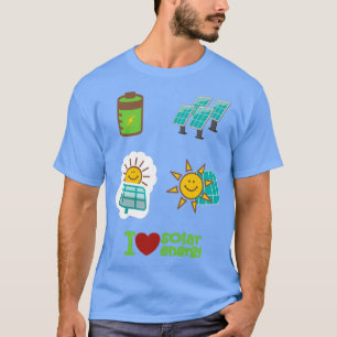 Camiseta Eu amo energia solar renovável