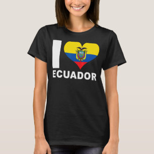 Camiseta Eu amo Equador Heart Flag Equador