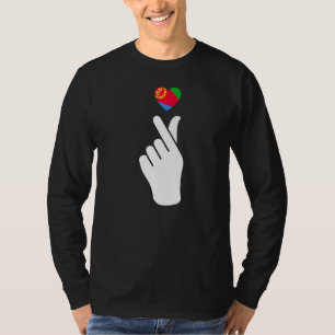 Camiseta Eu Amo Eritreia Com Bandeira Eritreia Em Uma Mão D