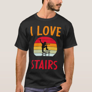 Camiseta Eu Amo Escadas Skate Skate Amo Skatistas Skatista