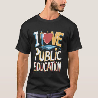 Camiseta Eu Amo Escola de Educação Pública Aluno e Ensino