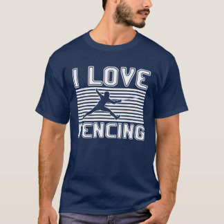 Camiseta Eu amo esgrima engraçado