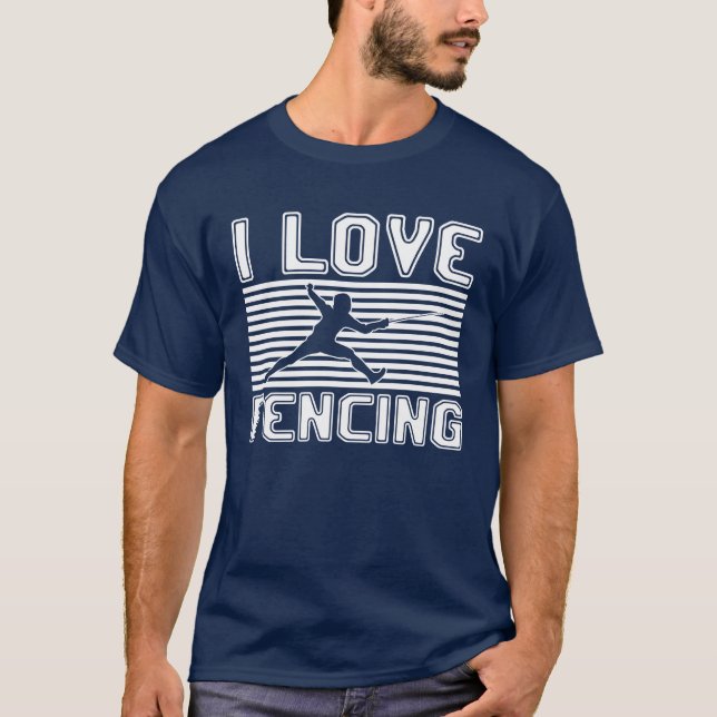 Camiseta Eu amo esgrima engraçado (Frente)