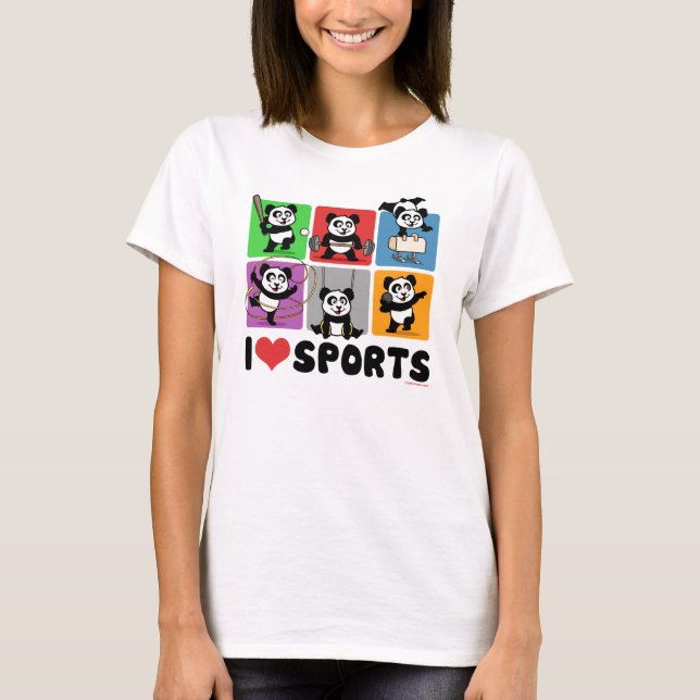 Camiseta Eu amo esportes (os t-shirt leves) (Frente)