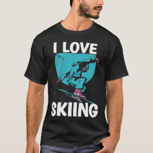 Camiseta Eu Amo Esqui Esquiadores Esquiador Esqui Esportes