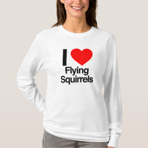 Camiseta eu amo esquilos de vôo