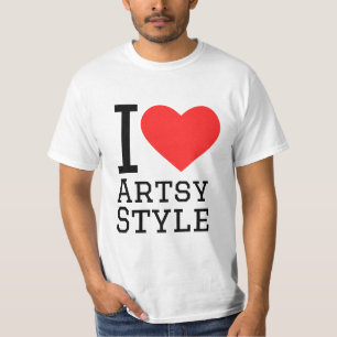Camiseta Eu amo estilo artístico