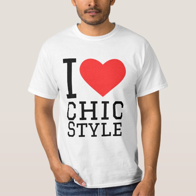 Camiseta Eu amo estilo chique (Frente)