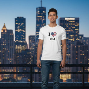 Camiseta Eu Amo EUA – Camisa Patriótica Americana"