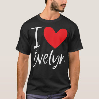Camiseta Eu Amo Evelyn Nome Menina Personalizada Mulher Bff