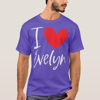 Camiseta Eu Amo Evelyn Nome Menina Personalizada Mulher BFF