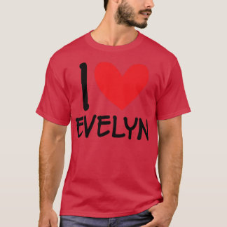 Camiseta Eu Amo Evelyn Nome Menina Personalizada Mulher Bff