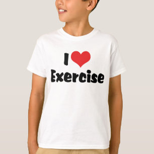 Camiseta Eu Amo Exercício do Coração - Amante do Fitness