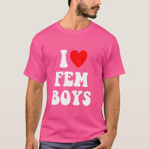 Camiseta Eu Amo Femboys Amo Fem Boy Femboy Gay LGBTQIA