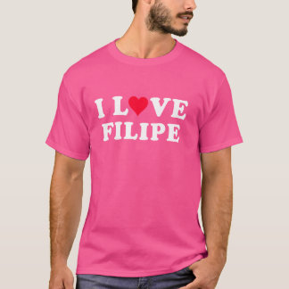 Camiseta Eu Amo Filipe Namorada e Namorado Combinando Fili