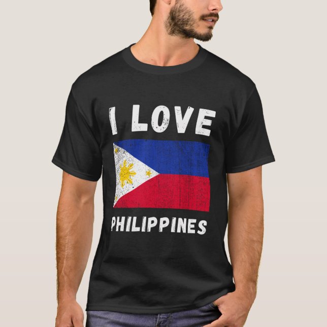 Camiseta Eu amo Filipinas Vintage Filipino Family Viagem (Frente)