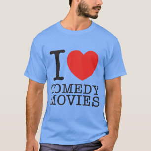 Camiseta Eu amo filmes de comédia retrô vintage
