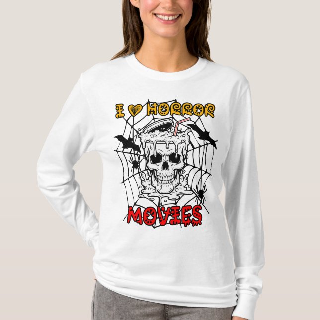 CAMISETA EU AMO FILMES DE TERROR (Frente)
