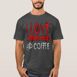 Camiseta Eu Amo Filmes de Terror E Café Filme de Terror Div