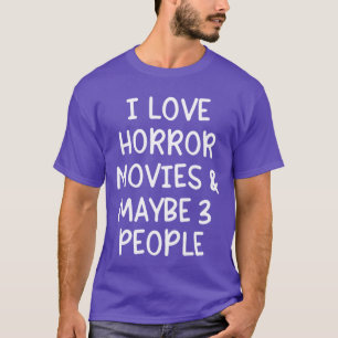 Camiseta Eu Amo Filmes de Terror E Talvez Três Pessoas retr