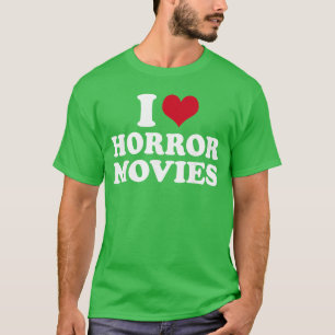 Camiseta Eu Amo Filmes de Terror presente engraçado