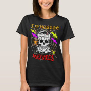 Camiseta EU AMO FILMES DE TERROR Preto
