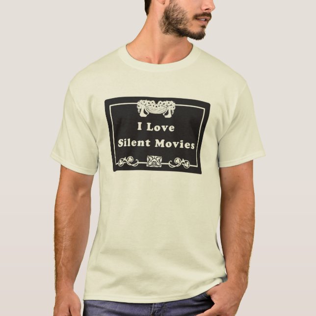 Camiseta Eu amo filmes silenciosos (Frente)