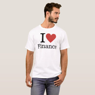 Camiseta Eu ❤️ Amo finanças PERSONALIZÁVEIS masculinas