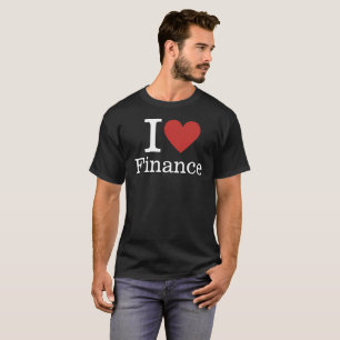 Camiseta Eu ❤️ Amo finanças PERSONALIZÁVEIS masculinas