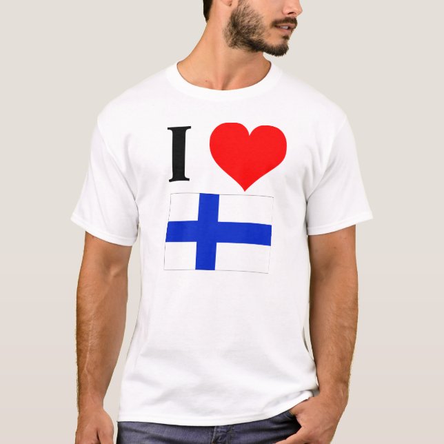 Camiseta Eu amo Finlandia (Frente)