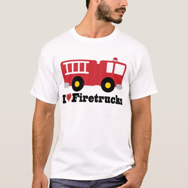 Camiseta Eu amo Firetrucks (Frente)