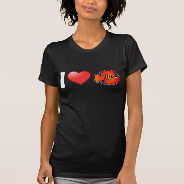 Camiseta Eu Amo Flame Angelfish (Frente)