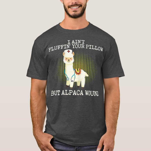 Camiseta Eu Amo Fluffin Seu Travesseiro Mas Alpaca Wound (Frente)