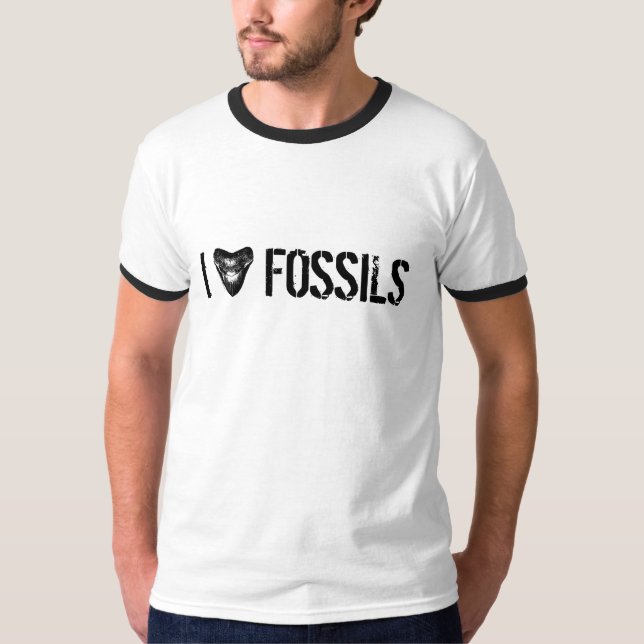 Camiseta EU AMO FÓSSEIS Megalodon (Frente)