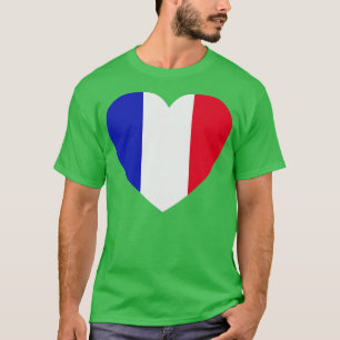 Camiseta Eu Amo França HeartShaped French Flag