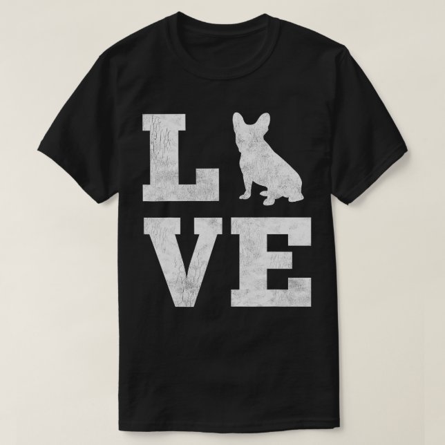 Camiseta Eu Amo Francês Bulldog Frenchie Dog Proprietário d (Frente do Design)