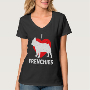 Camiseta Eu Amo Franceses Cachorros Franceses Cachorros Sof