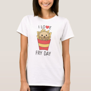 Camiseta Eu Amo Franco Dia Engraçado Outras Fries Francesa