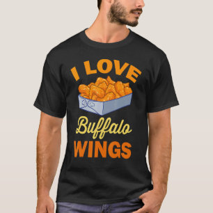 Camiseta Eu Amo Frango de Asa  Frango Quente Buffalo