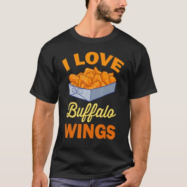 Camiseta Eu Amo Frango de Asa  Frango Quente Buffalo (Frente)