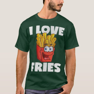 Camiseta Eu Amo Fries Engraçados, Bonitos Vintage, Francês,
