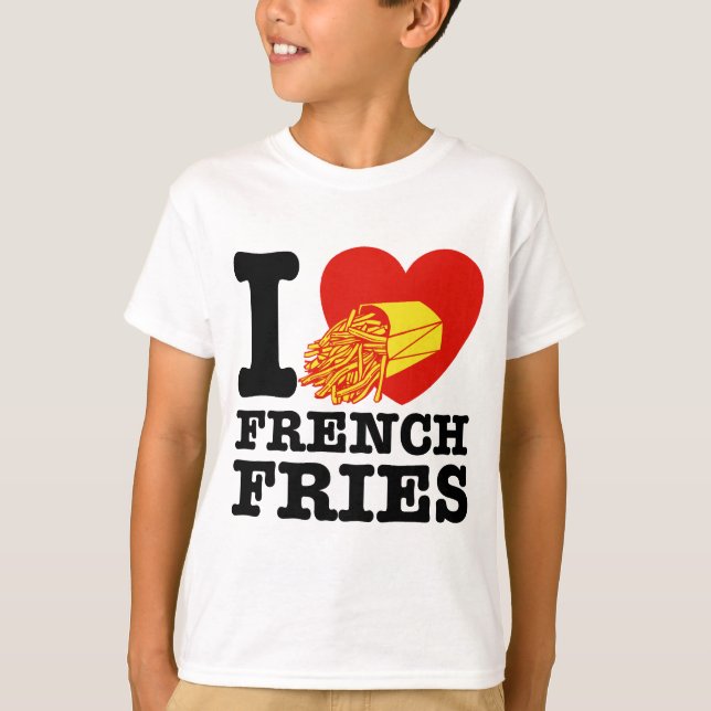 Camiseta Eu Amo Fries Franceses (Frente)