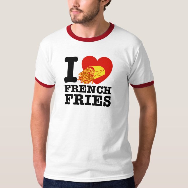 Camiseta Eu Amo Fries Franceses (Frente)