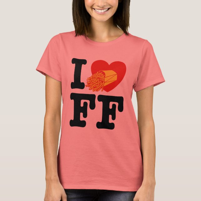 Camiseta Eu Amo Fries Franceses (Frente)