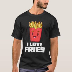 Camiseta Eu Amo Fries Franceses Fritas Fritas Finger Finger