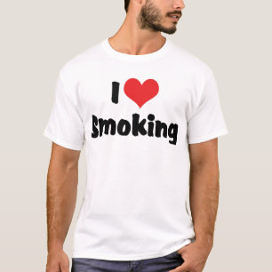 Camiseta Eu Amo Fumar Coração - Fumantes de Cigarro de Taba